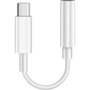 Usb-C To Headphone Jack Apple Iphone 15 Uyumlu Dönüştürücü Adaptör Beyaz UC11