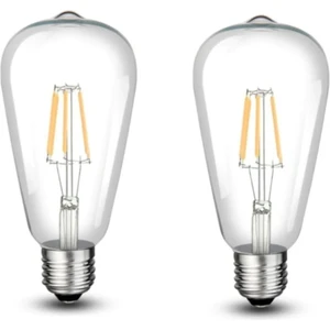 (2 Adet) 8W Uzun Filament LED Rustik Ampul E27 Duylu 2700K Gün Işığı CT-4353G