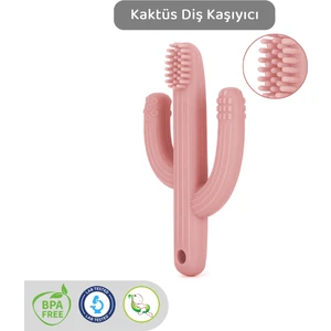Meleni Baby Kaktüs Bebek Diş Kaşıyıcı - Bebek Diş Kaşıma Dişlik Pembe