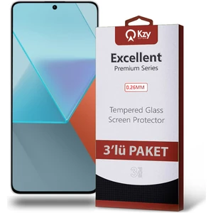 Kzy Xiaomi Redmi Note 13 Pro ile Uyumlu Temperli Ekran Koruyucu Kırılmaz Cam Ekonomik 3'lü Paket