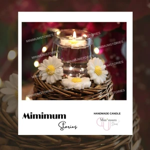 Minimum Stories Yüzen Mum Papatya 3 Lü Dekoratif Mum Seti