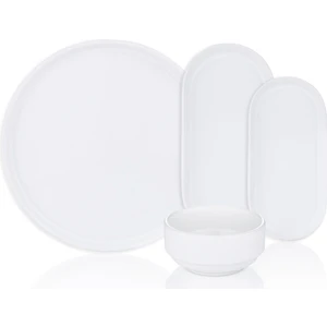 Vera 11 Parça Kahvaltı Takımı 4 Kişilik Beyaz Porselen Yuvarlak Tasarım