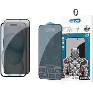 iPhone 15 Plus Uyumlu Hayalet Ekran Koruyucu Go Des 9D Full Cover Privacy Temperli Cam Koruyucu