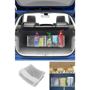 Araç Bagaj Düzenleyici Koltuk Arkası File Organizer Beyaz 25X70 cm