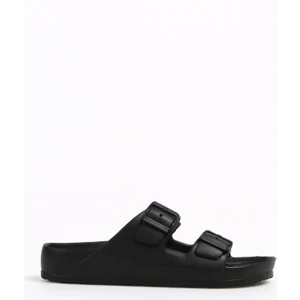 Siyah Erkek Plaj Terliği Tomas Düz Taban Konforlu