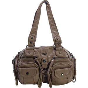 Y.s.deri Kadın Omuz Çantası Vegan Deri Çok Cepli Çapraz Askılı Bayan Çantası 30 cm