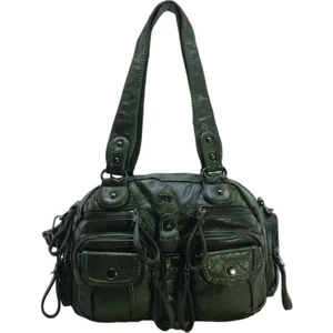 Y.s.deri Kadın Omuz Çantası Vegan Deri Çok Cepli Çapraz Askılı Bayan Çantası 30 cm