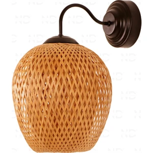 Boja Bambu Siyah Detay Aplik 25x25x40 cm İskandinav, Modern, Bohem, Rattan, Aydınlatma