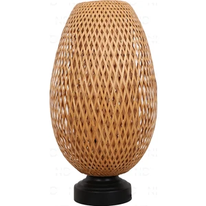 Boja Bambu Abajur, Masa Lambası 23x37x42 cm İskandinav, Modern, Bohem, Rattan, Aydınlatma