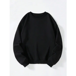 Kadın Oversize Bisiklet Yaka Basic Düz Sweatshirt