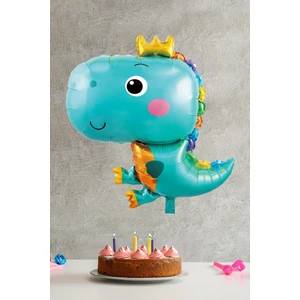 Tatlı Dinozor Folyo Balon Mavi Renkli Doğum Günü Süsleri Dinazor Balon