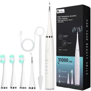 Ben Nevis Elektrikli Diş Taşı Temizleyici Diş Tartar Sökücü USB Şarjlı Diş Fırçası Kiti-Beyaz (Yurt Dışından)