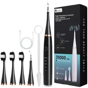 Ben Nevis Elektrikli Diş Taşı Temizleyici Diş Tartar Sökücü USB Şarjlı Diş Fırçası Kiti-Siyah (Yurt Dışından)