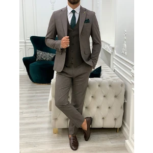 Erkek Kombinli Takım Elbise Kırlangıç Yaka Italyan Kesim Slim Fit Ceket Yelek Pantolon-Lacivert