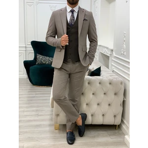 Erkek Kombinli Takım Elbise Kırlangıç Yaka Italyan Kesim Slim Fit Ceket Yelek Pantolon-Lacivert