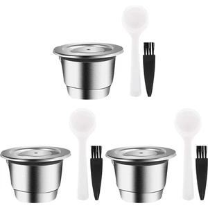 3x Espresso Doldurulabilir Kapsüller Yeniden Kullanılabilir Nespresso Pod Espresso Kahve Pod Paslanmaz Çelik Kapsüller Uyumlu (Yurt Dışından)