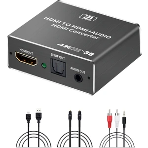 HDMI Ses Çıkarıcı Hdcp Cec + Optik Toslınk Spdıf + 3.5mm Rca Ses Dönüştürücü 4K x 2k 3D HDMI Ses Dağıtıcı Adaptörü (Yurt Dışından)
