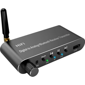 Bluetooth 5.1 Alıcı Verici Ses Dönüştürücü U-Disk Oynatma Koaksiyel/optik 3.5 mm Aux R/l Dac Dönüştürücü Tv Mp3 Için (Yurt Dışından)