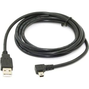 1.8 M Mini USB B Tipi 5pin Erkek 90 Derece Sol Açılı USB 2.0 Erkek Veri Kablosu Siyah Renk (Yurt Dışından)