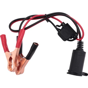 2ft 12V 24V Araç Çakmak Soket Dişi Adaptör 10A Timsah Klipler Araba Akü Klipsli Uzatma Kablosu (Yurt Dışından)