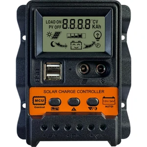 30A Solar Şarj Regülatörü 12V24V Güneş Paneli Pil Kontrol Cihazı Regülatörü Otomatik 2 USB LCD Ekran Yük Boşaltıcı (Yurt Dışından)