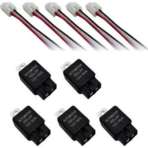 Adet 40AMP 12V Dc Araba A/c Röle Far Röle Fan Röle ve Kablo Demeti 14 Awg Teller 4pın Otomotiv Rölesi (Yurt Dışından)