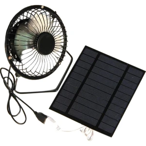 5W 5V Güneş Paneli Powered Fan, Mini Taşınabilir Havalandırma Soğutma Fanı 4-Inch USB Taşınabilir Fan Kamp Yat Köpek Evi Için (Yurt Dışından)