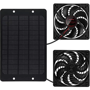 Güneş Paneli Fan Kiti, 10W 12V Güneş Enerjili Fan Dış Mekan Su Geçirmez, 2m Uzun Kablolu Taşınabilir Vantilatör Egzoz Fanı (Yurt Dışından)