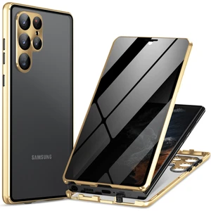 Cool-M Case Samsung Galaxy S24 Ultra Anti-Casus Çift Taraflı Temperli Cam Manyetik Telefon Kapağı (Yurt Dışından)