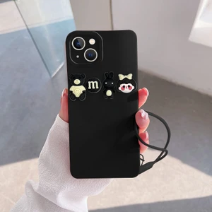 Apple iPhone 15 Plus Uyumlu Kılıf Love Bear Silikon Kılıf Siyah
