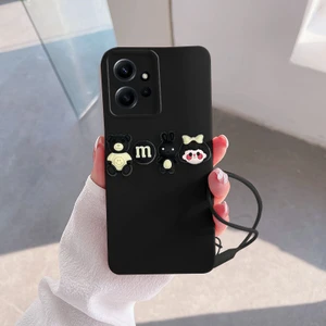 Xiaomi Redmi Note 12 Uyumlu Kılıf Love Bear Silikon Kılıf Siyah