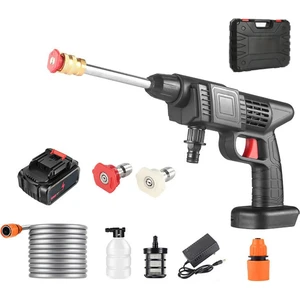 300W Şarjlı Oto Yıkama Tabancası Yüksek Basınçlı Hazneli Sulama Püskürtme Yıkama Akülü Çantalı Tabanca 15.000MAH