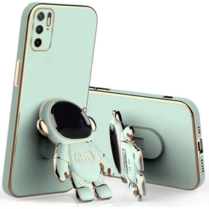 Xiaomi Poco M3 Pro 5g Uyumlu Kılıf Standlı Astronot Silikon Kılıf Açık Yeşil