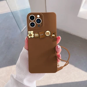 Apple iPhone 12 Pro Max Uyumlu Kılıf Love Bear Silikon Kılıf Kahverengi