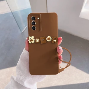 Samsung Galaxy S23 Uyumlu Kılıf Love Bear Silikon Kılıf Kahverengi