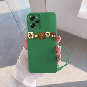 Xiaomi Poco X5 Pro 5g Uyumlu Kılıf Love Bear Silikon Kılıf Kahverengi + Yeşil