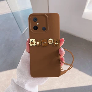 Xiaomi Redmi 12C Uyumlu Kılıf Love Bear Silikon Kılıf Kahverengi