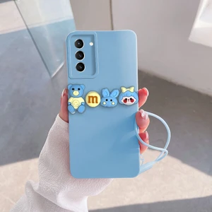 Samsung Galaxy S22 Uyumlu Kılıf Love Bear Silikon Kılıf Açık Mavi