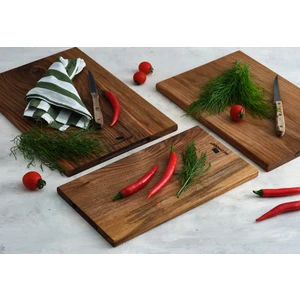 HICOWOOD Doğal Ceviz Ağacı 3’lü Kesme Tahtası Seti – El Yapımı, Tutma Yuvalı, (37x22x2 cm / 35x20x2 cm / 33x18x2 cm)