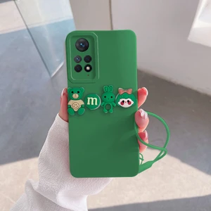 Xiaomi Redmi Note 11 Pro Uyumlu Kılıf Love Bear Silikon Kılıf Açık Yeşil