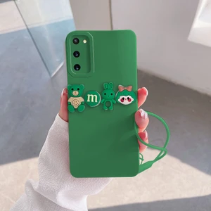 Samsung Galaxy S20 Fe Uyumlu Kılıf Love Bear Silikon Kılıf Açık Yeşil