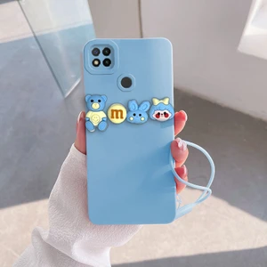 Xiaomi Redmi 9c Uyumlu Kılıf Love Bear Silikon Kılıf Açık Mavi