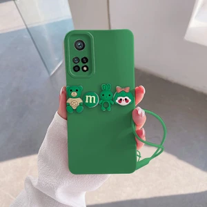 Xiaomi Mi 10T Pro Uyumlu Kılıf Love Bear Silikon Kılıf Açık Yeşil