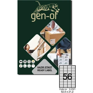 Gen Of GK 2321 Laser Etiket 52 5 x 21 2 100 Sayfa 5600 Etiket
