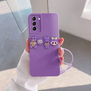 Samsung Galaxy S23 Uyumlu Kılıf Love Bear Silikon Kılıf Lila