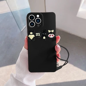 Apple iPhone 15 Pro Uyumlu Kılıf Love Bear Silikon Kılıf Siyah