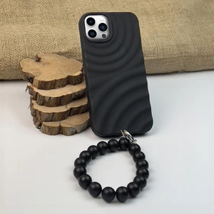 Apple iPhone 14 Pro Max Uyumlu Kılıf El Bilekli Water Silikon Kılıf Siyah