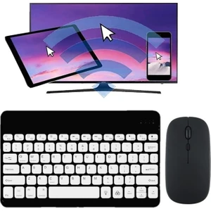 Alfa MEC Tüm Cihazlara Uyumlu Akıllı Taşınabilir Şarj Edilebilir Kablosuz Bluetooth Klavye + Mause ZR555