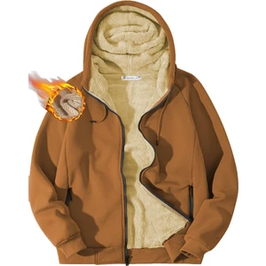 Ghassy Co. Erkek Ultra Termal Sherpa Astarlı Kapüşonlu Fermuarlı Cepli Kışlık Sweatshirt