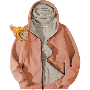 Ghassy Co. Erkek Ultra Termal Sherpa Astarlı Kapüşonlu Fermuarlı Cepli Kışlık Sweatshirt
